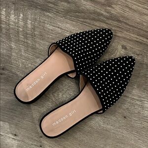 Madden Girl Black Polka Dot Women's Mules